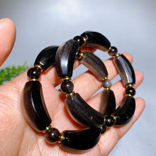 Natural Silver Obsidian Smile Bracelet