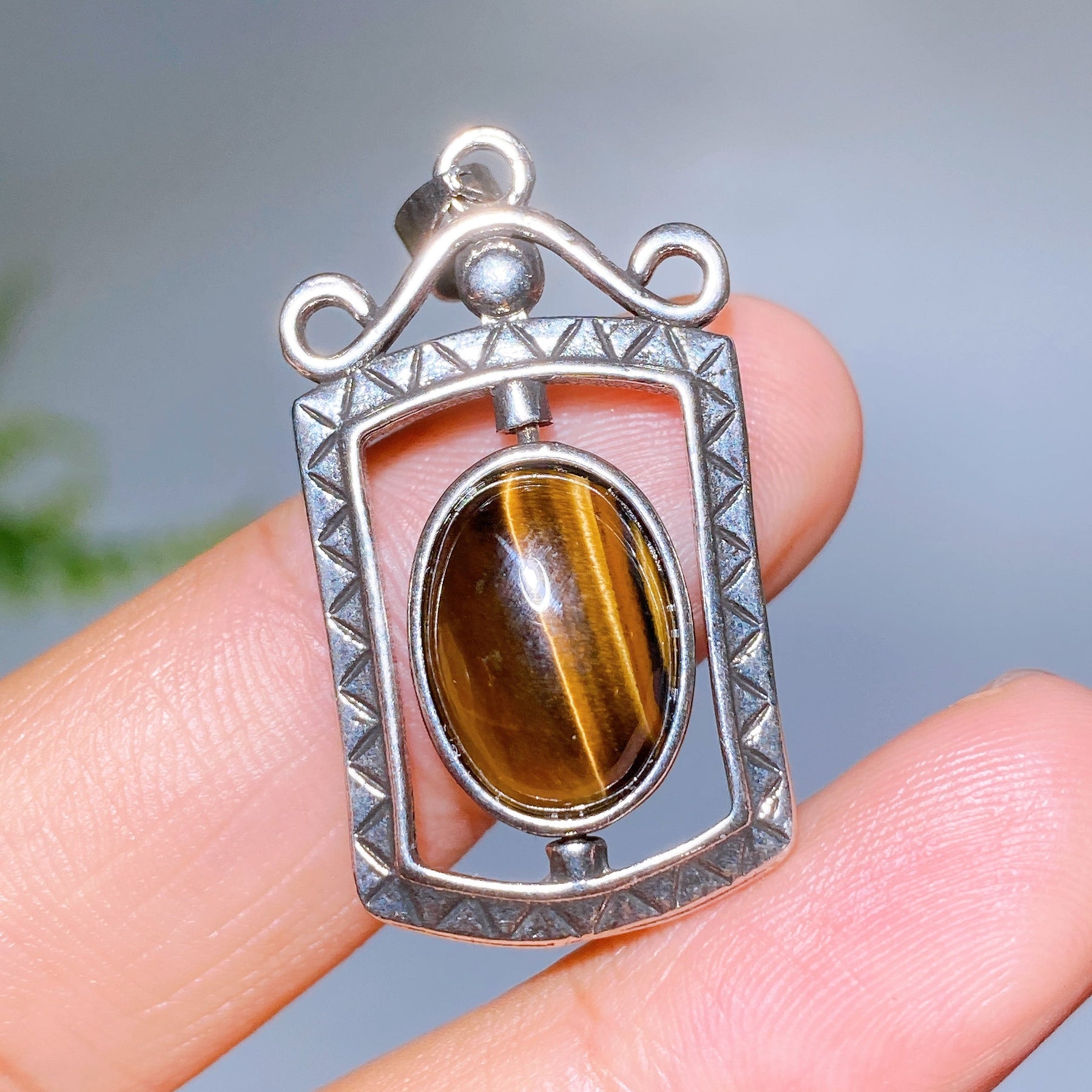 Yellow Tiger's Eye Spinning Pendant