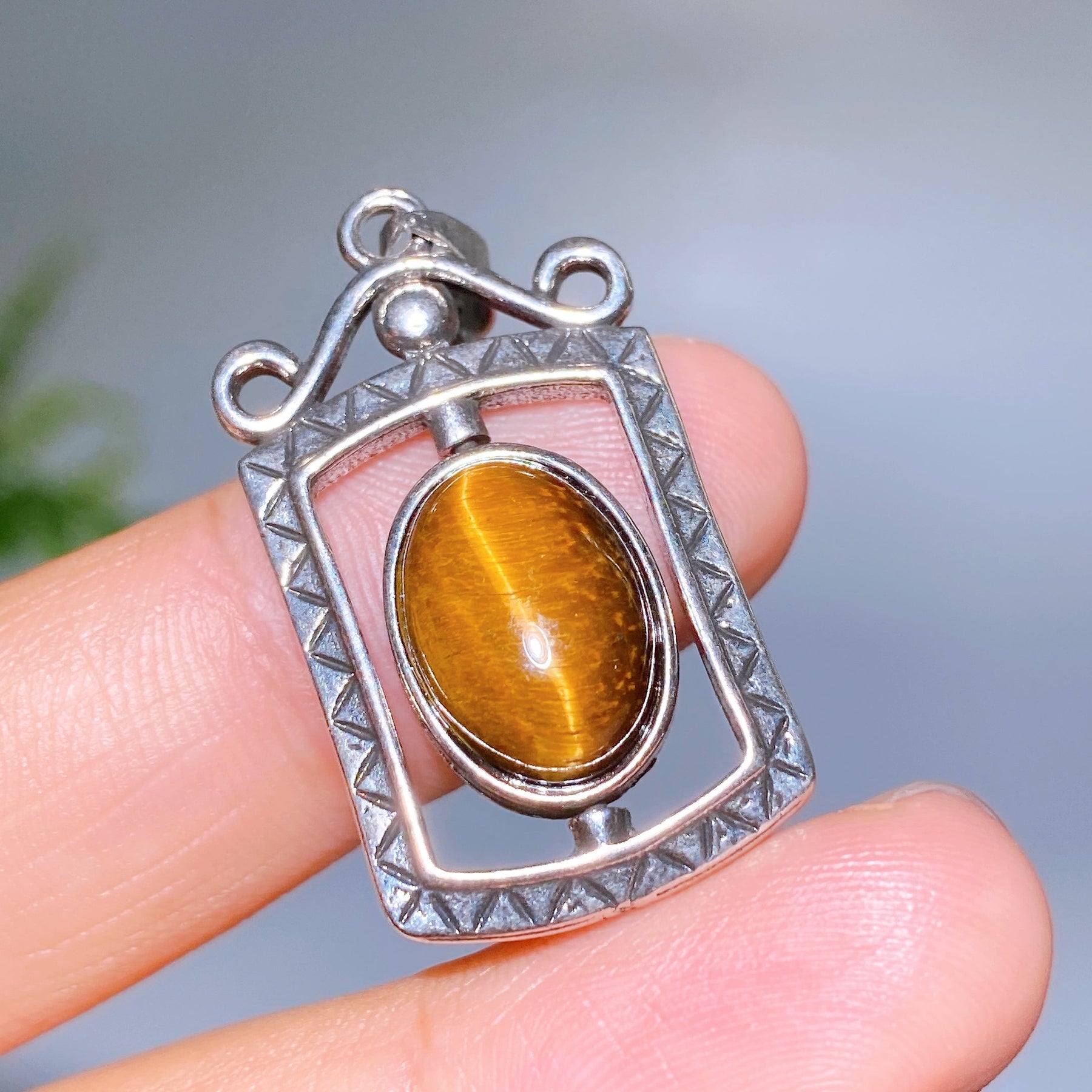Yellow Tiger's Eye Spinning Pendant