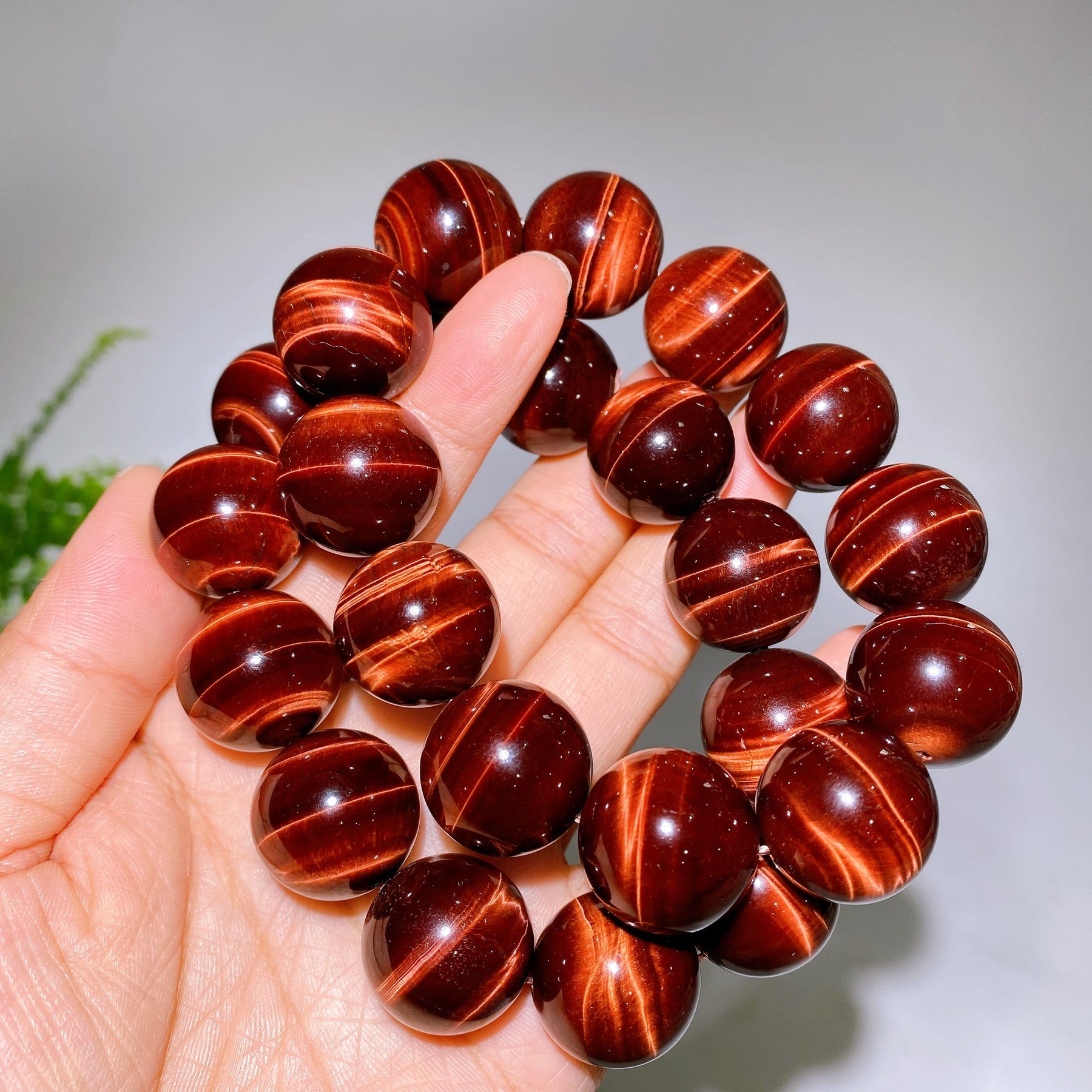 20mm Red Tiger's Eye Bracelet