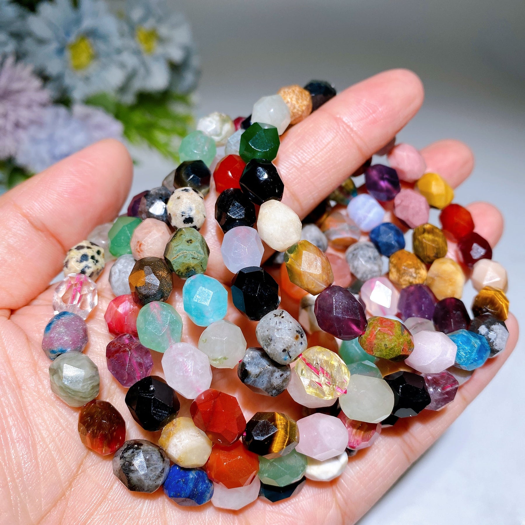 Mixed Crystal Faceted Bracelet