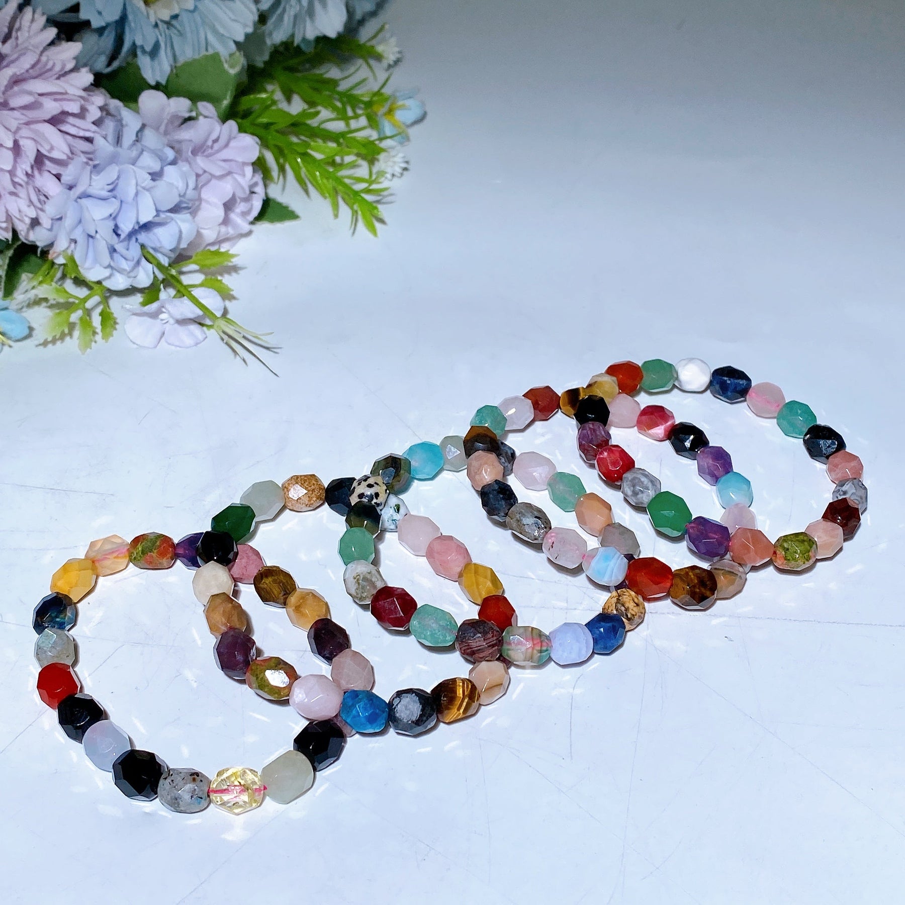 Mixed Crystal Faceted Bracelet