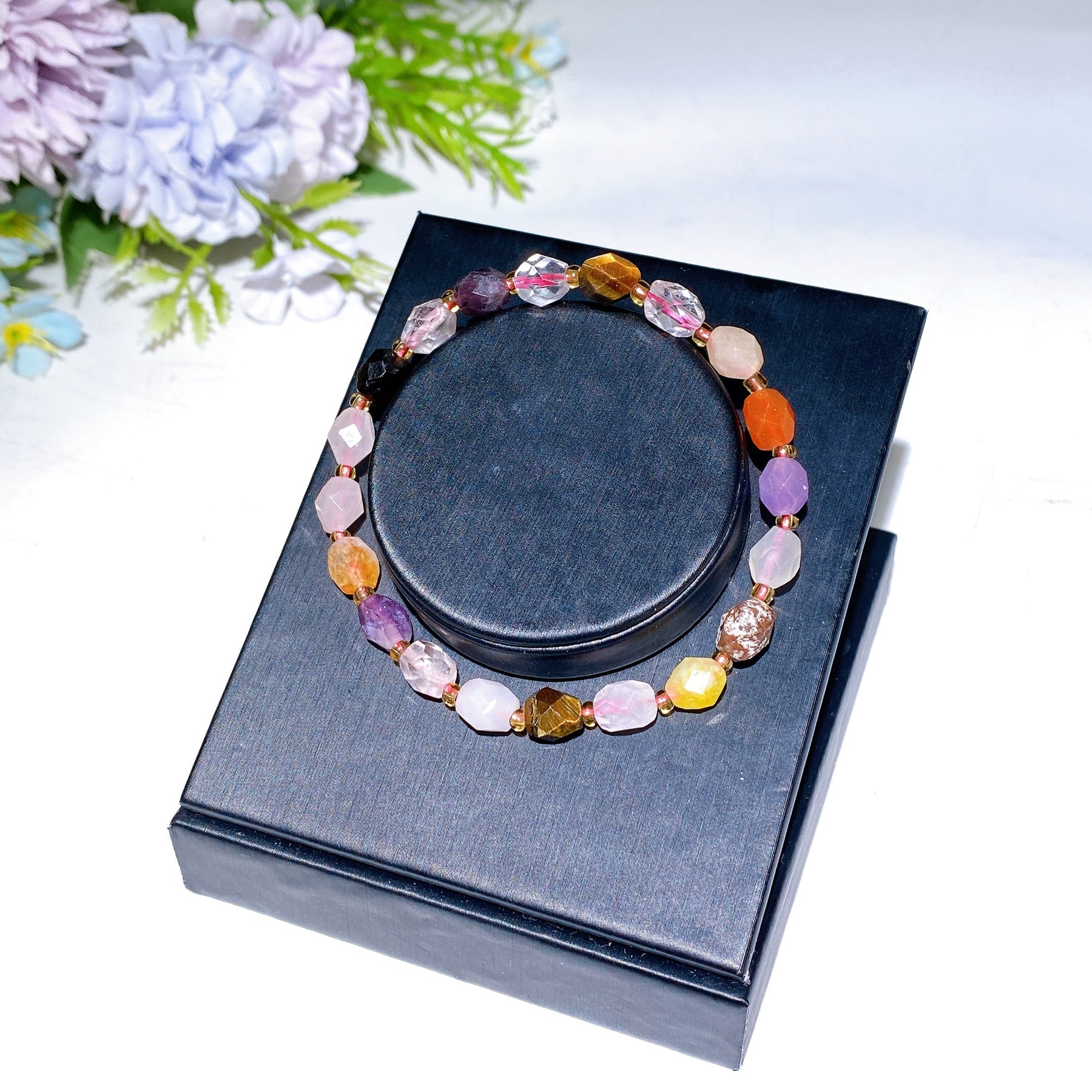 Mixed Crystal Faceted Bracelet