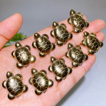 1.1" Drilled Pyrite Turtle Pendant