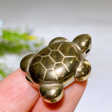 1.1" Drilled Pyrite Turtle Pendant