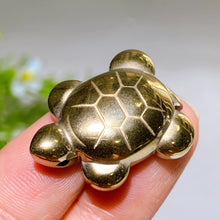1.1" Drilled Pyrite Turtle Pendant