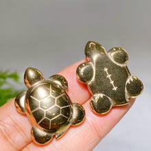 1.1" Drilled Pyrite Turtle Pendant