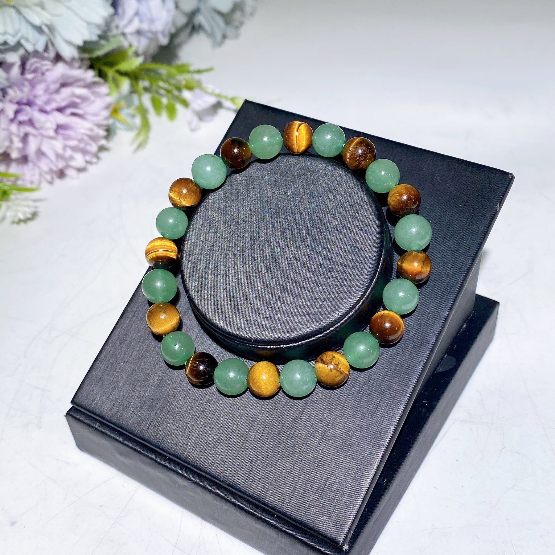 8mm Green Aventurine Tiger's Eye Bracelet