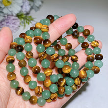 8mm Green Aventurine Tiger's Eye Bracelet