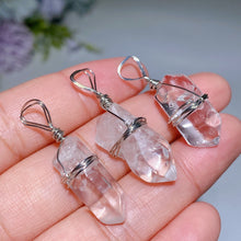 Clear Quartz Point Pendant with Black Cord