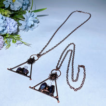 Amethyst Clear Quartz with Metal Sun Face Necklace