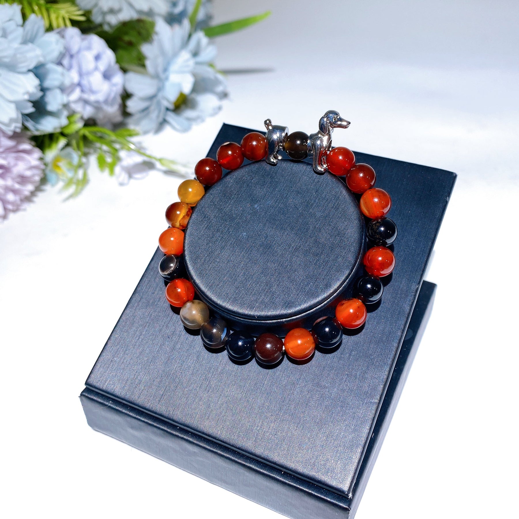 8mm Alloy Dachshund Crystal Bracelet