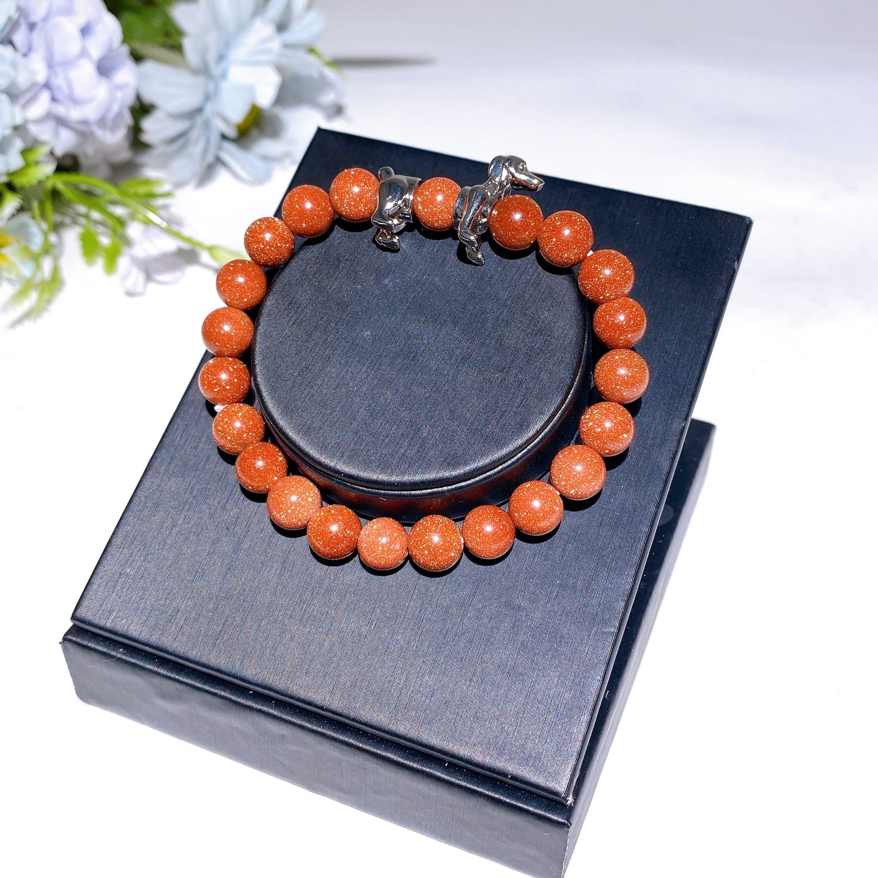 8mm Alloy Dachshund Crystal Bracelet