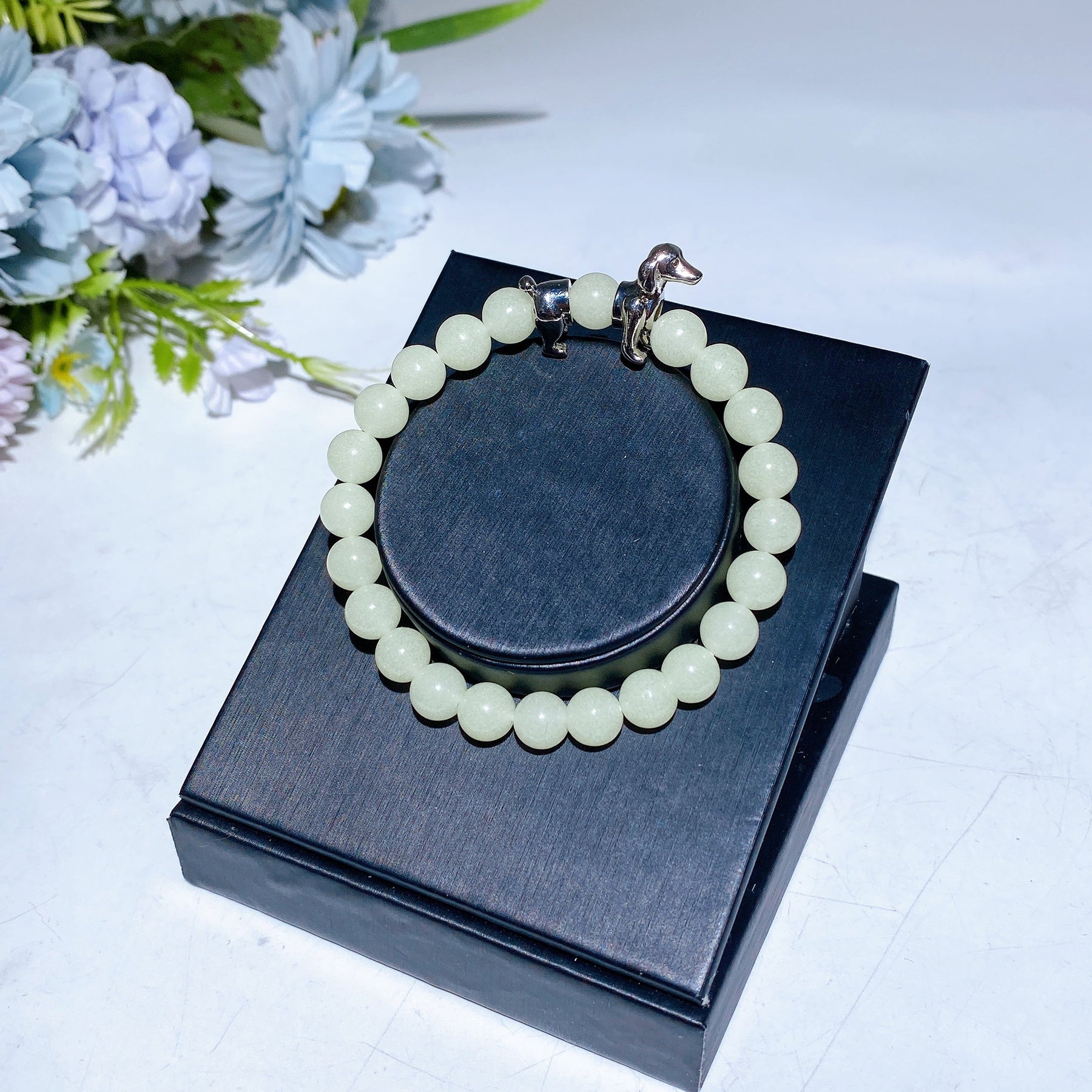 8mm Alloy Dachshund Crystal Bracelet
