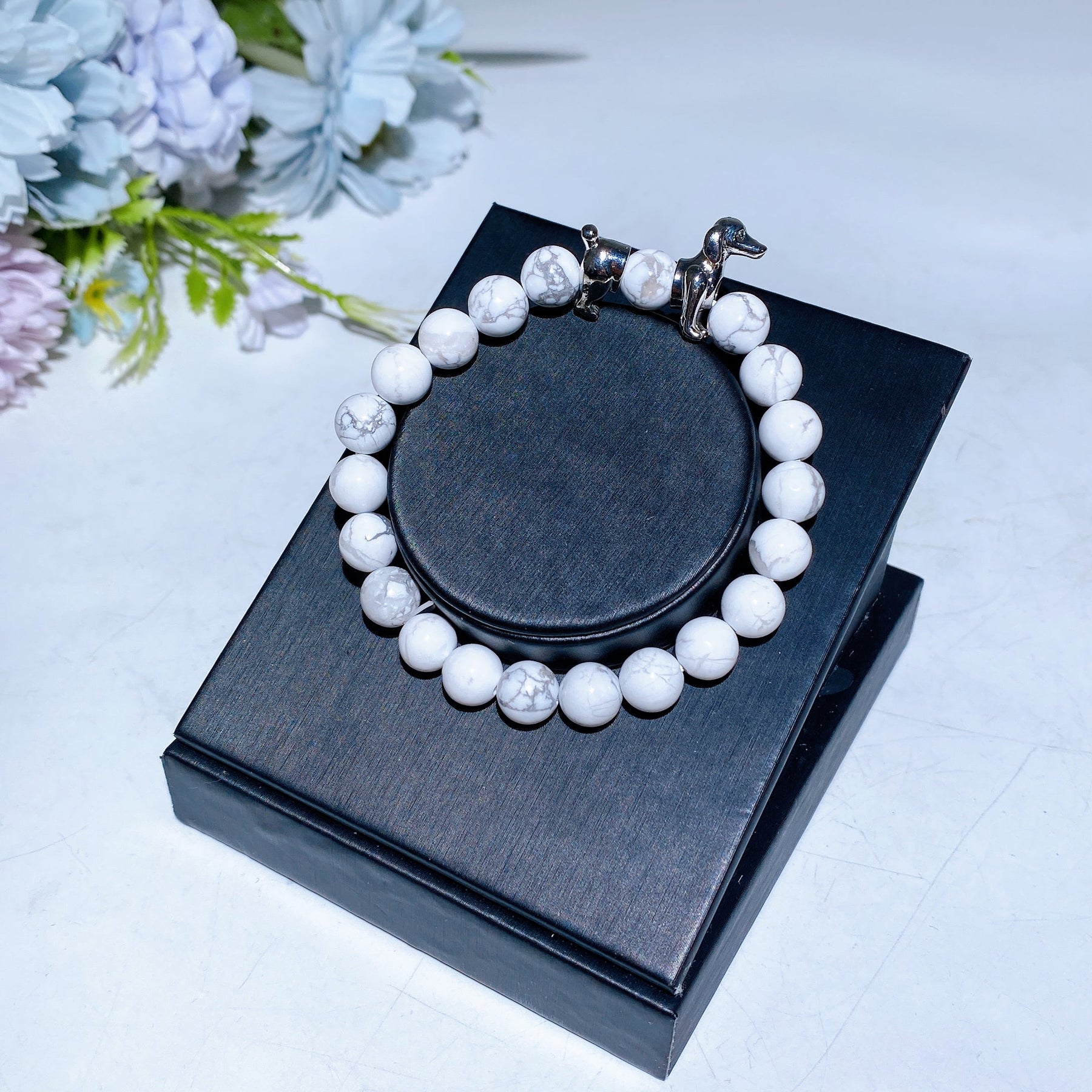 8mm Alloy Dachshund Crystal Bracelet