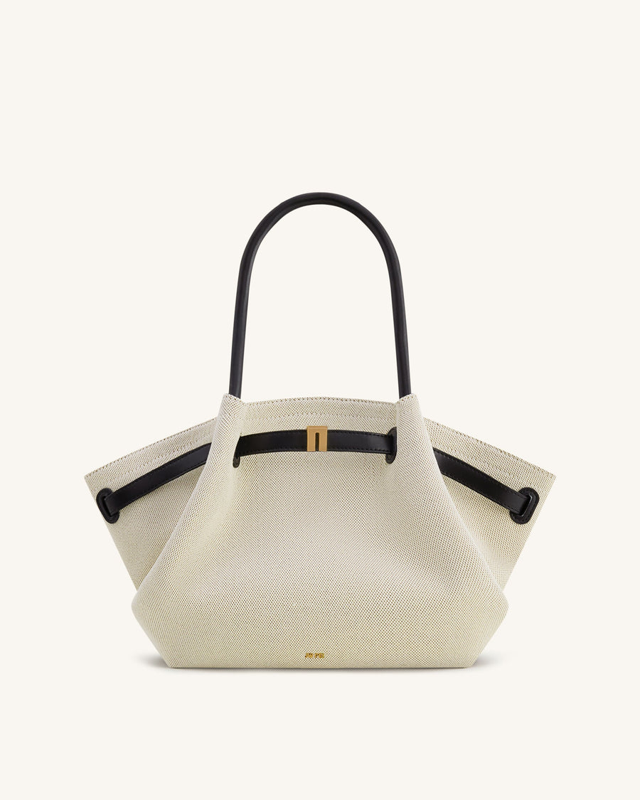 Hana Medium Tote Bag - Black Canvas