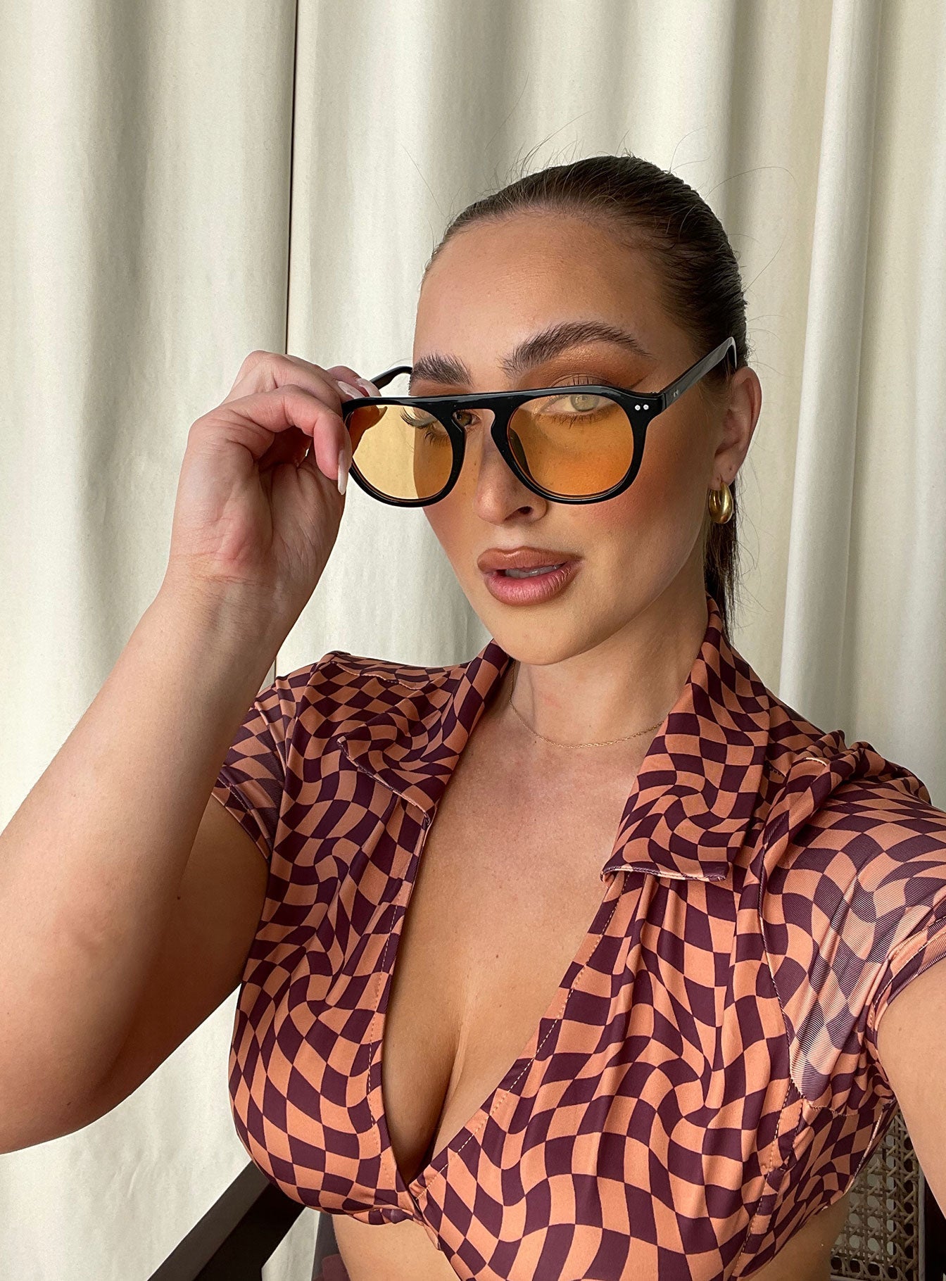 Matilda Sunglasses Black / Orange women's sunglasses by Ellevoria