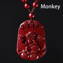 Hand-Carved Cinnabar Zodiac Pendants