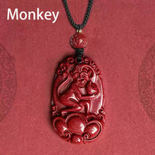 Hand-Carved Cinnabar Zodiac Cloud Pendants