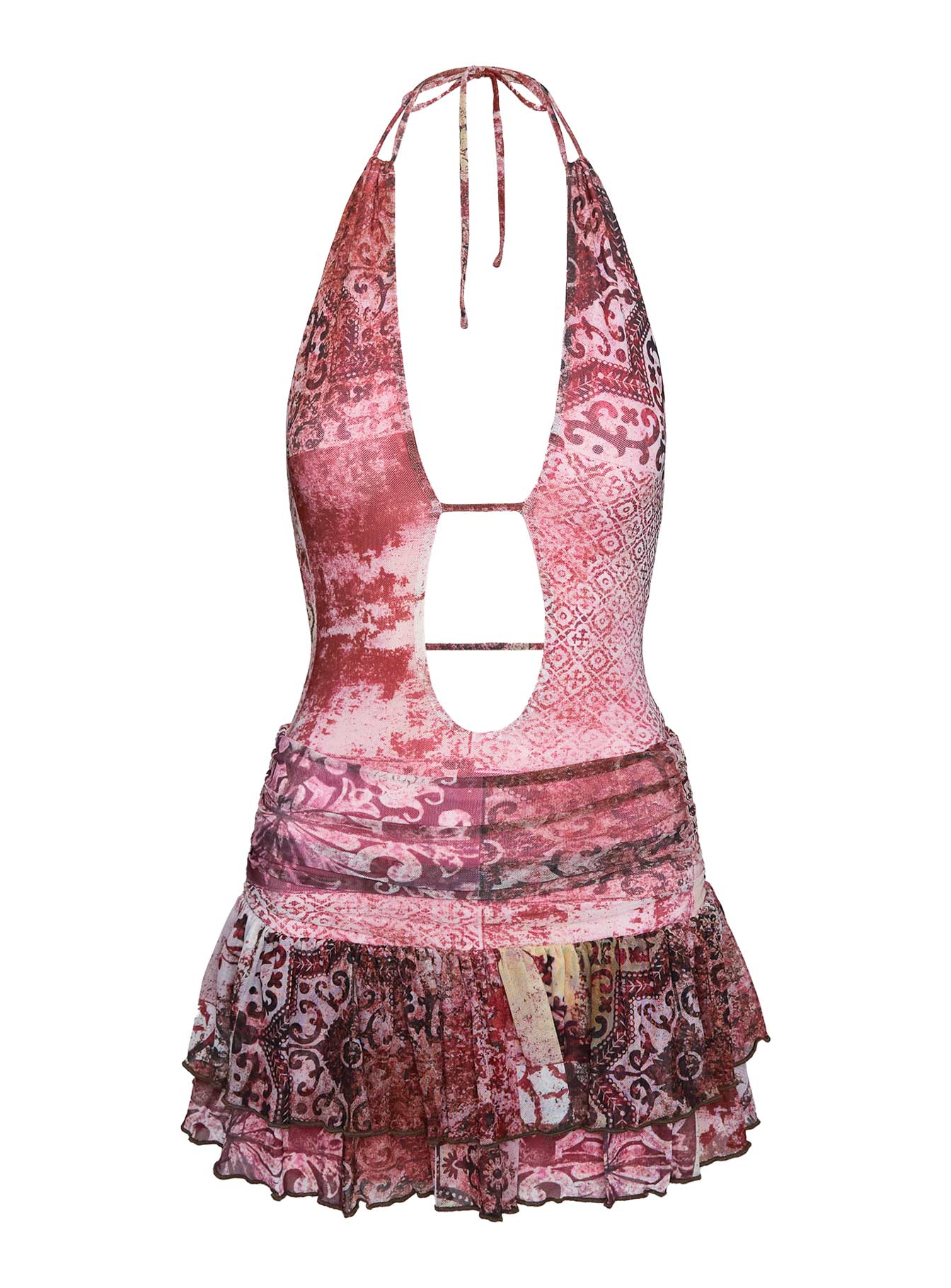 Narcisse Halter Set Pink Multi women's two piece set by Ellevoria