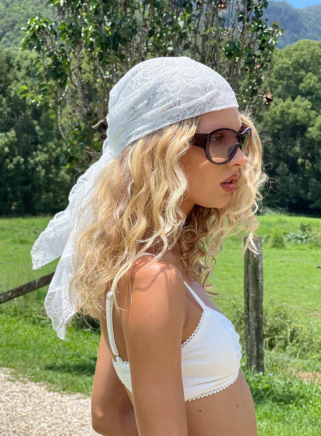 Nellie Scarf White Lace women's accessory by Ellevoria