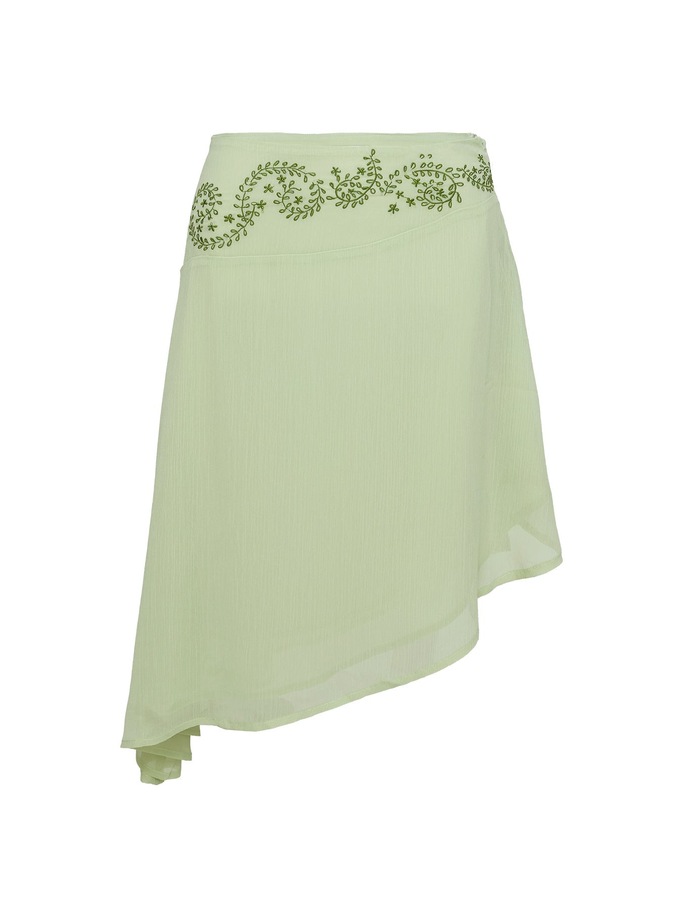 Pappilion Asymmetrical Midi Skirt Sage women's two piece set by Ellevoria