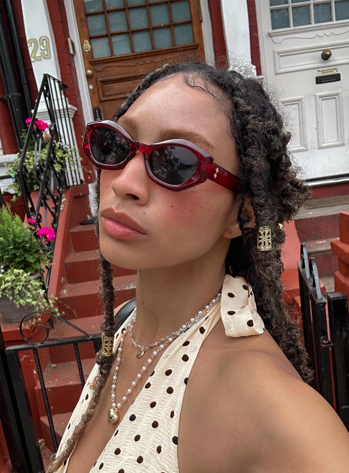 Rayden Sunglasses Red women's sunglasses by Ellevoria