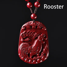 Hand-Carved Cinnabar Zodiac Pendants
