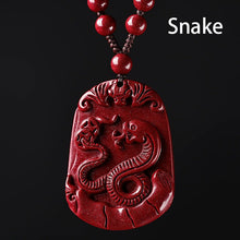 Hand-Carved Cinnabar Zodiac Pendants