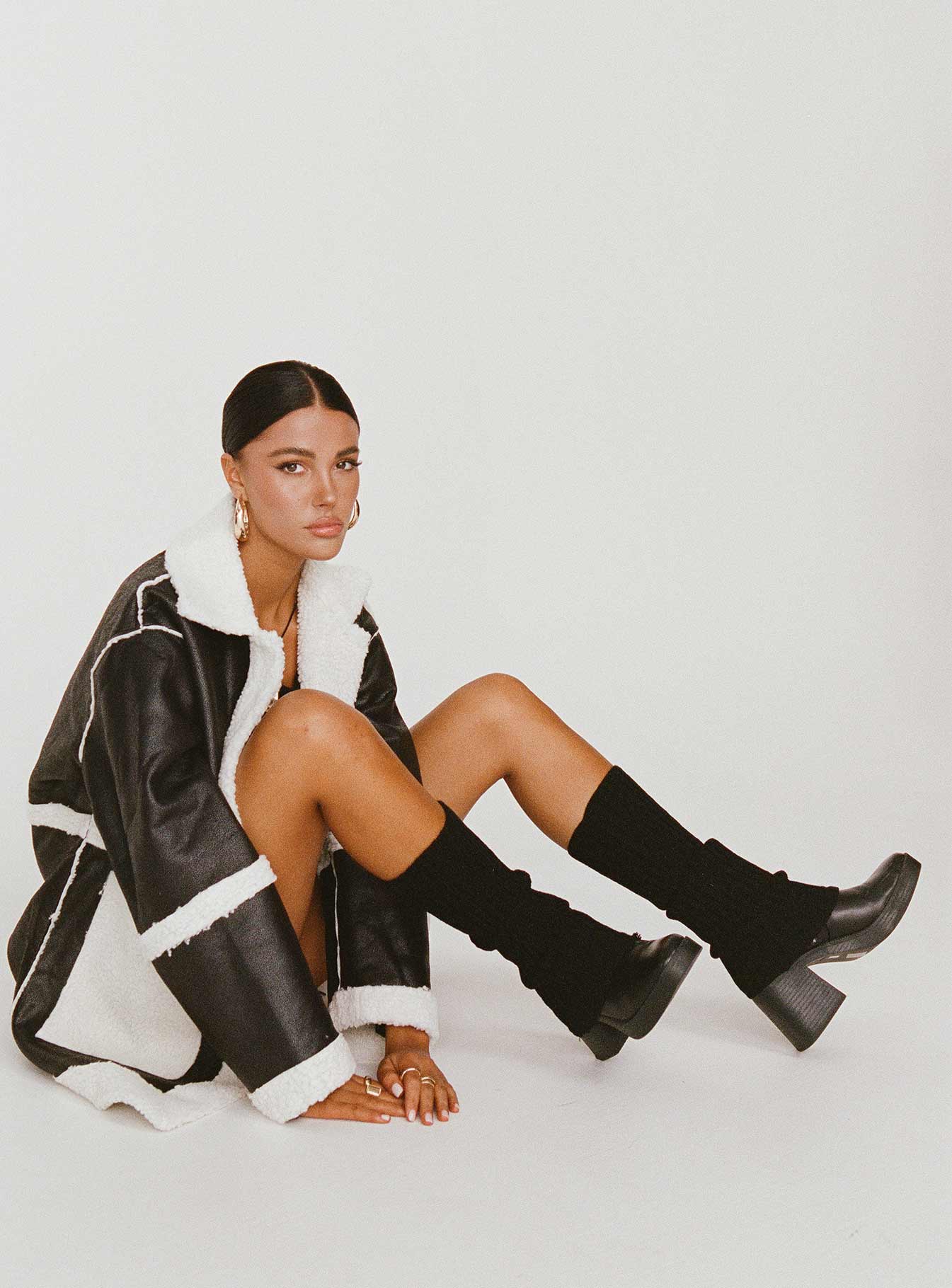 Thayer Legwarmers Black women's socks by Ellevoria
