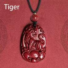 Hand-Carved Cinnabar Zodiac Cloud Pendants