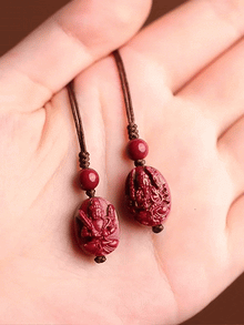 Handcrafted Cinnabar Birth Buddha Pendant Necklace