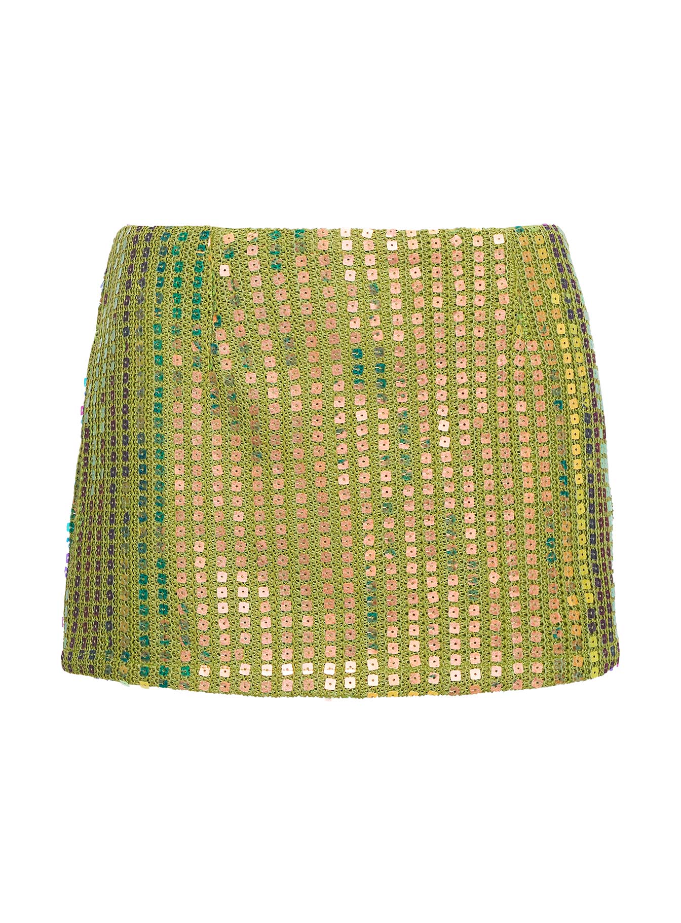 Zelaia Shimmer Mini Skirt Green women's two piece set by Ellevoria