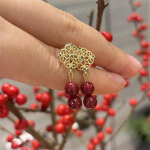 14k Gold & Cinnabar Crystal Earrings