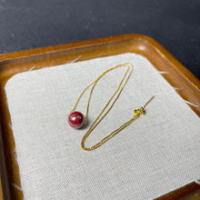 Deep Red Raw Cinnabar Solitaire Pendant – S925 Sterling Silver Chain