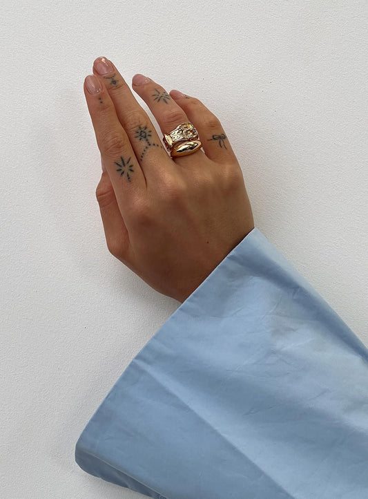 Head Turner Ring Pack Gold women's ring by Ellevoria