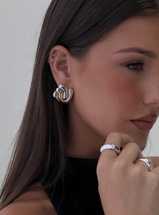 Heavenly Dream Square Earrings Gold / Silver women's earrings by Ellevoria