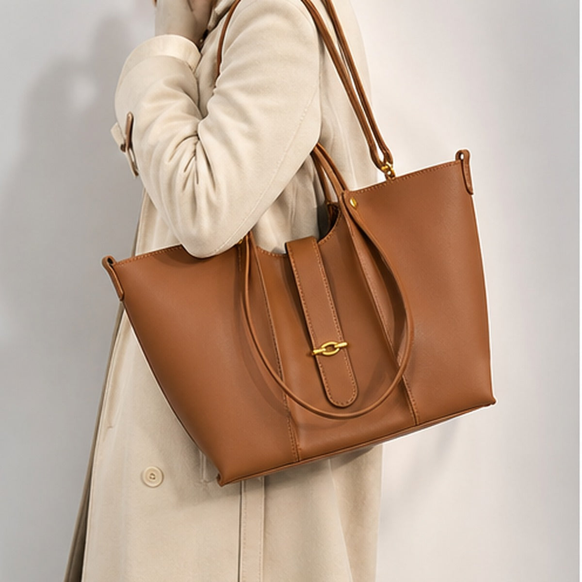 Marlow Cognac Everyday Tote Bag - carry