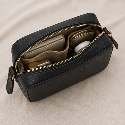 Mira Black Camera Crossbody Bag - angle
