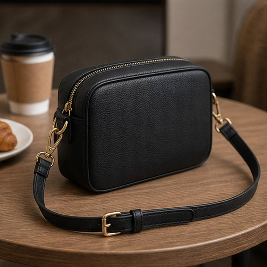 Mira Black Camera Crossbody Bag - carry