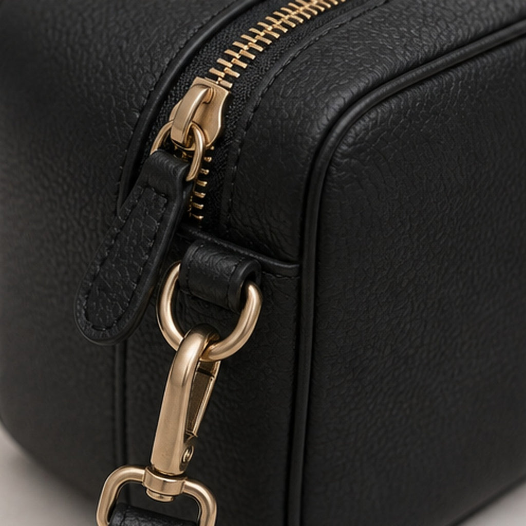 Mira Black Camera Crossbody Bag - detail