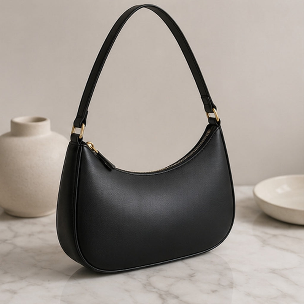 Vera Black Underarm Shoulder Bag - carry